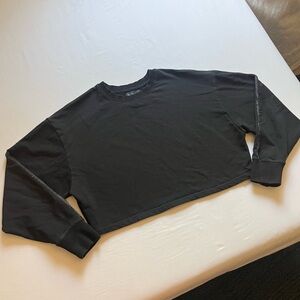 NOLI black knit beaded hardwear silver cropped boxy pullover sweater